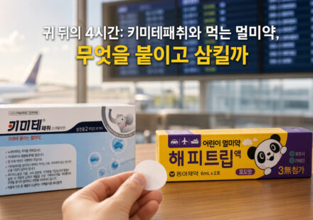 귀 뒤의 4시간: 키미테패취와 먹는 멀미약, 무엇을 붙이고 삼킬까