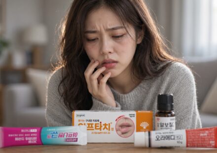 구내염약은 크게 네 계열로 나뉩니다. 염증 자체를 눌러 궤양의 진행을 멈추는 스테로이드 계열(오라메디연고·페리덱스연고·아프타치정), 손상된 조직을 화학적으로 태워 없애는 화학소작 계열(알보칠콘센트레이트액), 통증과 염증을 함께 가라앉히는 국소 소염진통 계열(아프니벤큐액·삼아탄툼액), 그리고 아픈 자리를 잠시 마비시키거나 덮어주는 국소마취·보호막 계열(오라페인큐겔·아프타치정)입니다