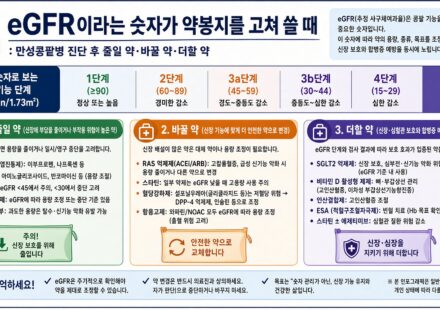 eGFR이라는 숫자가 약봉지를 고쳐 쓸 때: 만성콩팥병 진단 후 줄일 약·바꿀 약·더할 약