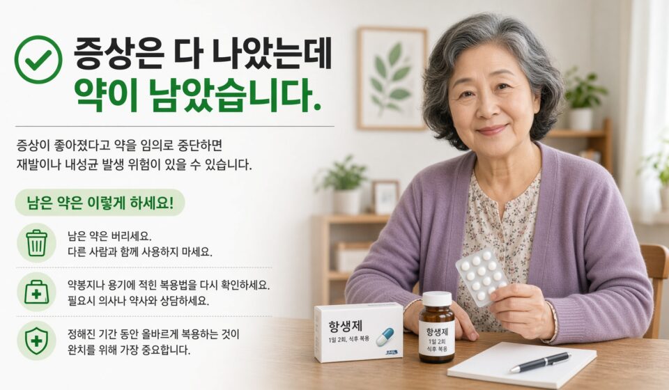 증상은 다 나았는데 약이 남았습니다. 계속 먹을까? 버릴까? 보관할까?