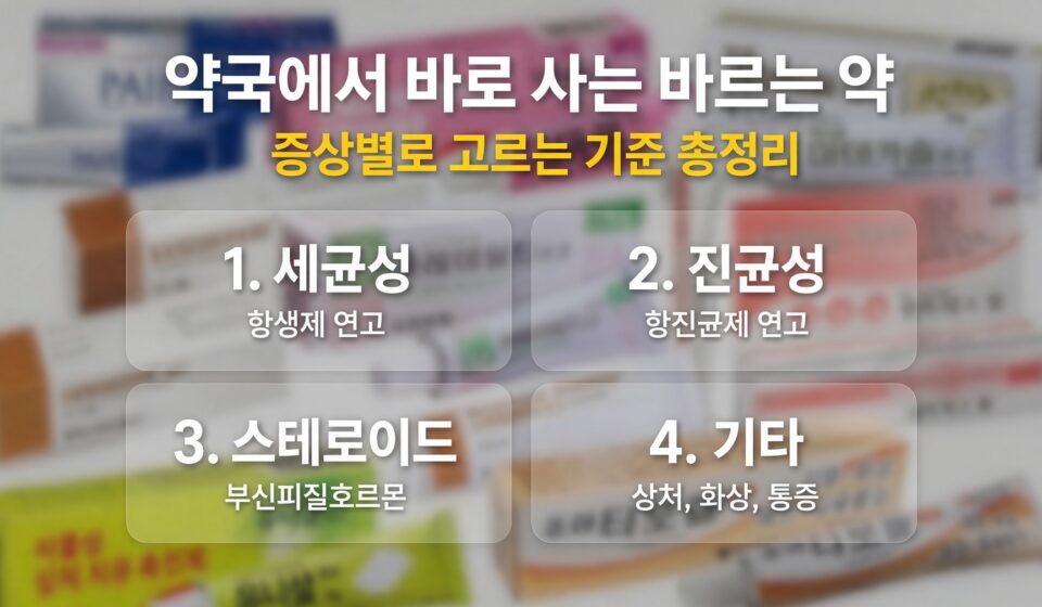 약국에서 바로 사는 바르는 약, 증상별로 고르는 기준 총정리
