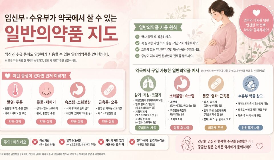 참지 마세요, 고르세요: 임신부·수유부가 약국에서 살 수 있는 일반의약품 지도