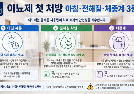 이뇨제 첫 처방, 아침·전해질·체중계 3원칙